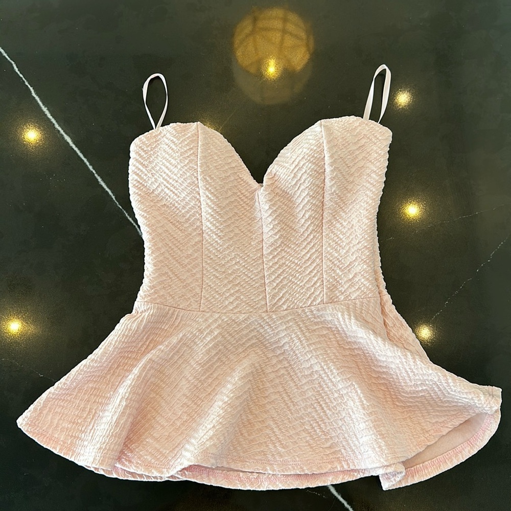 Arden B Strapless Pink Sweetheart Neckline Top S